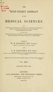 Cover of: Half-yearly Abstract of the Medical Sciences. | 