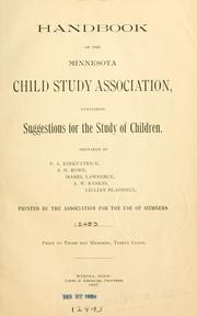 Handbook of the Minnesota Child Study Association by Minnesota Child Study Association.