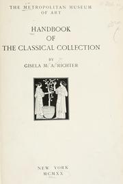 Cover of: Handbook of the classical collection by Metropolitan Museum of Art (New York, N.Y.)