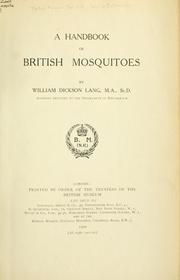 Cover of: A handbook of British mosquitoes