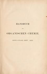 Cover of: Handbuchs der organischen chemie.