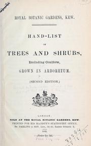 Cover of: Hand-list of trees and shrubs, excluding Coniferae, grown in Arboretum.