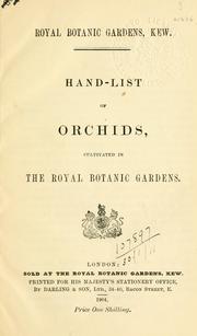 Cover of: Hand-list of orchids, cultivated in the Royal Botanic Gardens.