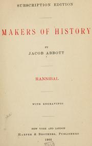 Cover of: Hannibal. by Jacob Abbott