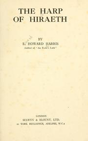 Cover of: The harp of Hiraeth. by Ernest Howard Harris