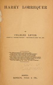 Cover of: Harry Lorrequer. by Charles James Lever