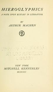 Cover of: Hieroglyphics by Arthur Machen