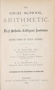 Cover of: The high school arithmetic... by W. H. Ballard, W. H. Ballard