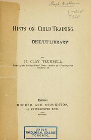 Cover of: Hints on child-training by H. Clay Trumbull