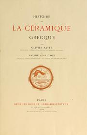 Cover of: Histoire de la céramique grecque by Olivier Rayet