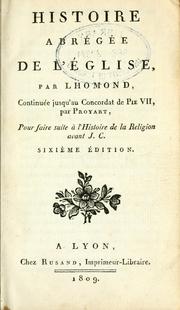 Cover of: Histoire abrégée de l'église by Charles François Lhomond