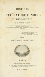 Cover of: Histoire de la littérature hindoui et hindoustani. by Joseph Héliodore Sagesse Vertu Garcin de Tassy