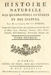 Cover of: Histoire naturelle des quadrup©·des ovipares et des serpens. by Bernard Germain de Lacépède, Bernard Germain de Lacépède