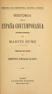 Cover of: Historia de la España contemporánea, 1788-1898 by Martin Andrew Sharp Hume