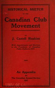 Cover of: Historical sketch of the Canadian Club movement