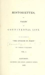 Cover of: Historiettes; or, Tales of continental life.