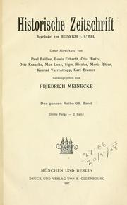 Cover of: Historische Zeitschrift by 