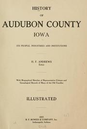 Cover of: History of Audubon county, Iowa by H. F. Andrews