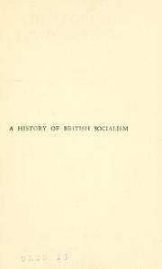Cover of: A history of British socialism