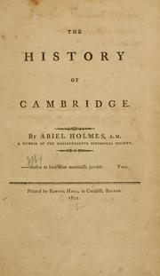 Cover of: The history of Cambridge.