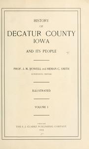 Cover of: History of Decatur County, Iowa, and its people