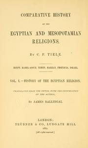 Cover of: History of the Egyptian religion by Tiele, C. P., Tiele, C. P.