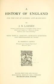 Cover of: A history of England for the use of schools and academies