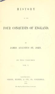 Cover of: History of the four conquest of England.