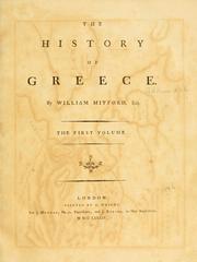 Cover of: The history of Greece by William Mitford