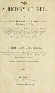 Cover of: A history of India by A. F. Rudolf Hoernle