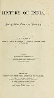 Cover of: History of India by Lionel J. Trotter