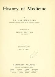 Cover of: History of medicine.: Translated by Ernest Playfair.