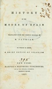 Cover of: History of the Moors of Spain