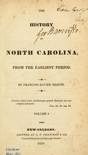 Cover of: history of North Carolina: from the earliest period.