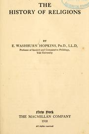 Cover of: The history of religions. by Edward Washburn Hopkins