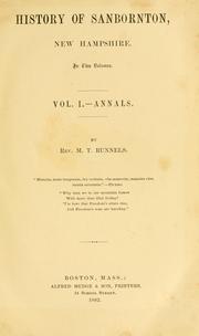 Cover of: History of Sanbornton, New Hampshire by M. T. Runnels