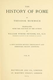 Cover of: The history of Rome, Volume II by Theodor Mommsen