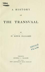 Cover of: A history of the Transvaal
