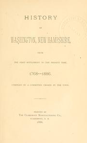 Cover of: History of Washington, New Hampshire by Washington (N.H.)