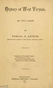 Cover of: History of West Virginia: in two parts