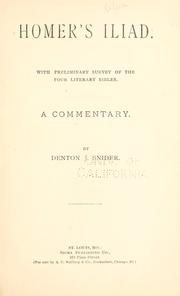 Cover of: Homer's Iliad, with a preliminary survey of the four literary bibles: a commentary