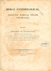 Cover of: Horae entomologicae, adjectis tabulis novem coloratis