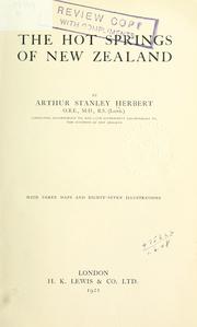 The hot springs of New Zealand by Arthur Stanley Herbert