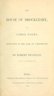 Cover of: The house of Brocklesby, and other poems.