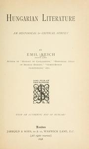 Cover of: Hungarian literature by Reich, Emil