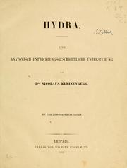 Cover of: Hydra: eine Anatomisch-entwicklungsgeschichtliche Untersuchung