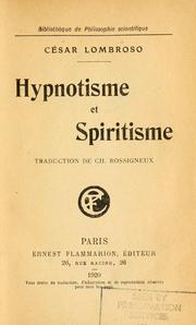Cover of: Hypnotisme et spiritisme by Cesare Lombroso
