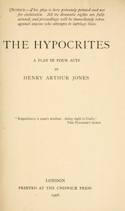 Cover of: The hypocrites: a play in four acts.