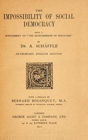 Cover of: The impossibility of social democracy by Albert Eberhard Friedrich Schäffle