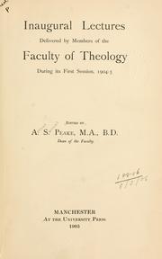 Cover of: Inaugural lectures